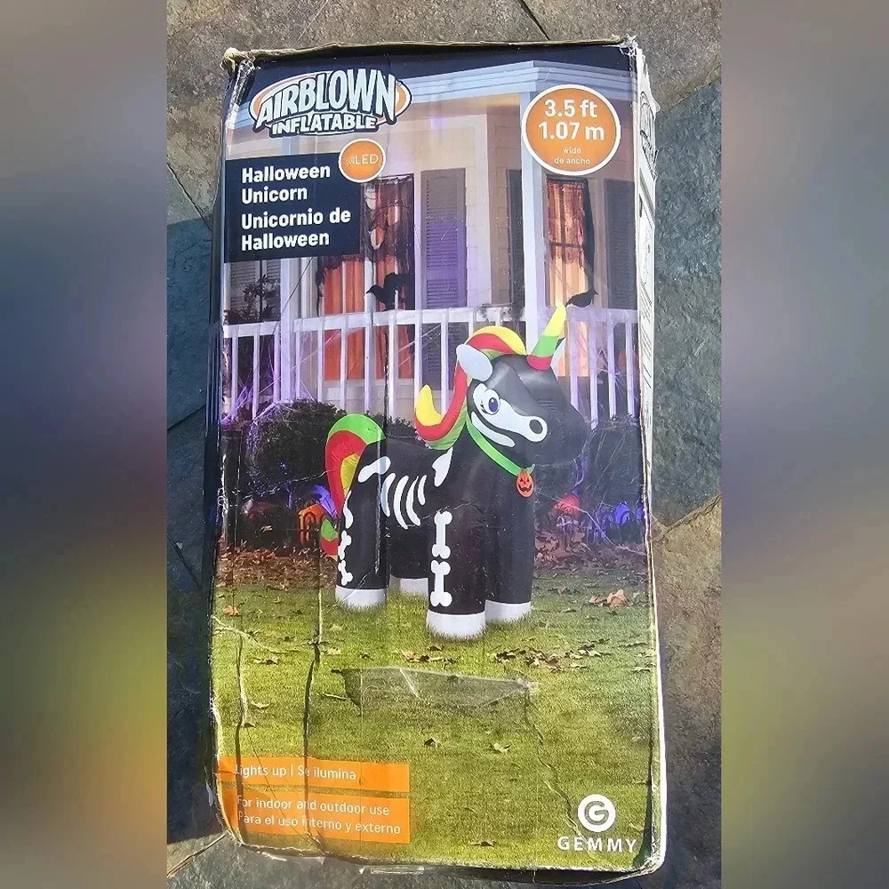 Gemmy 3.5FT Airblown LED- Skeleton Unicorn